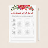 Christmas Word Search Holiday Party Game Printable by LittleSizzle
