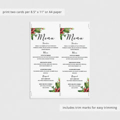 DIY christmas menu card template by LittleSizzle