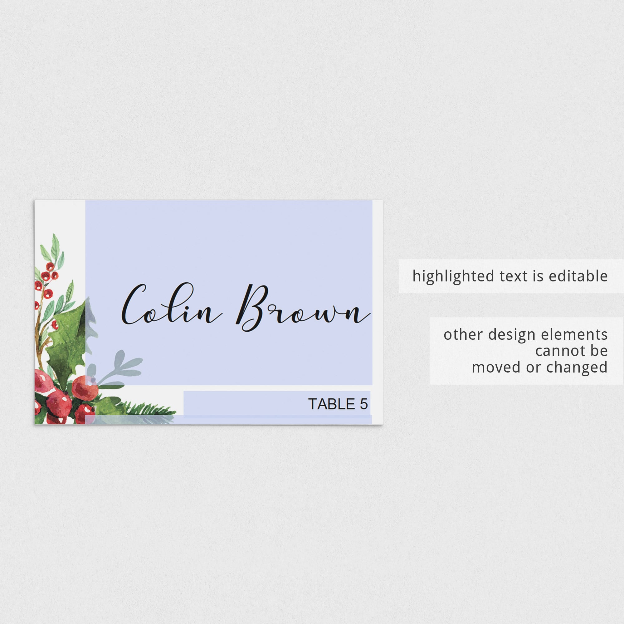 Christmas party table decor place cards by LittleSizzle