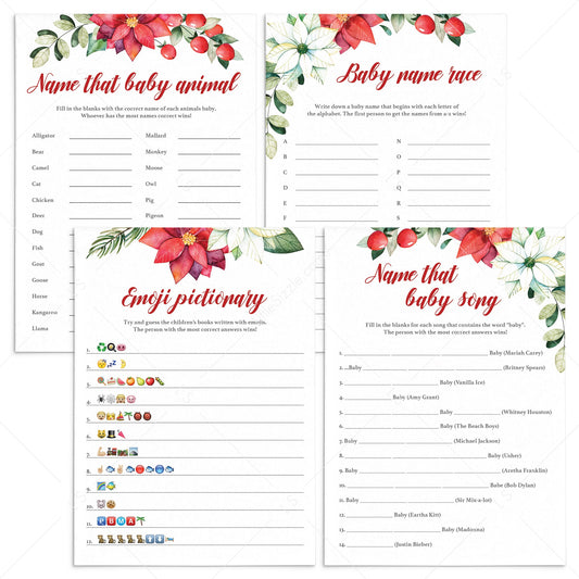 Red And Green Baby Shower Games Package Printable by LittleSizzle