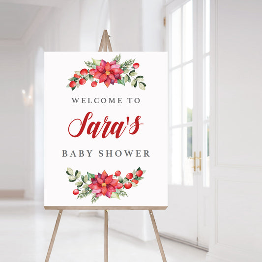 Holiday Baby Shower Welcome Sign Template by LittleSizzle