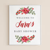 Christmas Baby Shower Welcome Sign Template by LittleSizzle