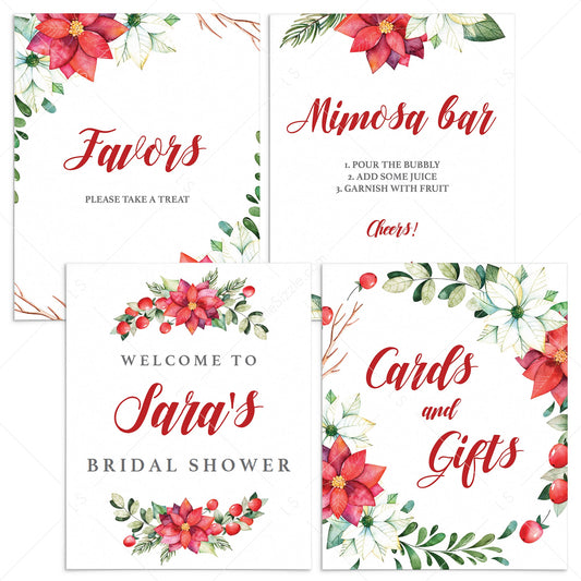 Holiday Bridal Shower Signs Bundle Instant Download by LittleSizzle