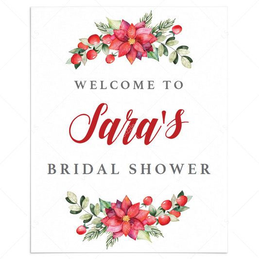 Christmas Wedding Shower Welcome Sign Template by LittleSizzle