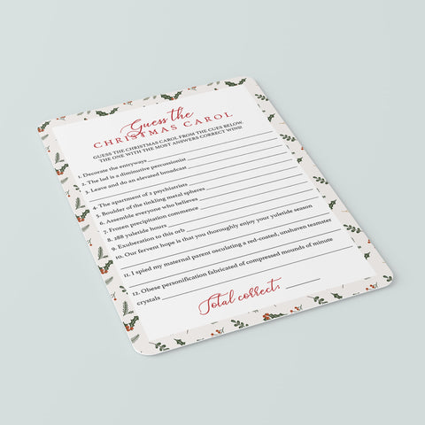 Christmas Songs Game Printable | Virtual Christmas Party Ideas ...