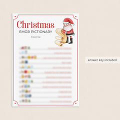 Christmas Emojis Game Printable