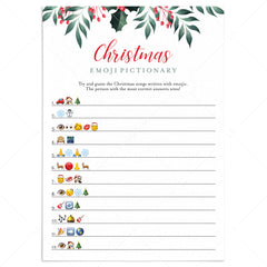 Greenery Christmas Emojis Game Printable by LittleSizzle