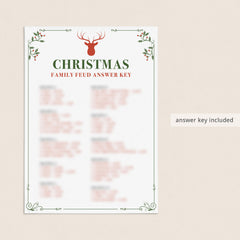 Christmas Family Feud Game Questions and Answers Printable