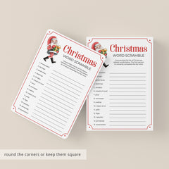 Scrambled Words Christmas Party Game Printable
