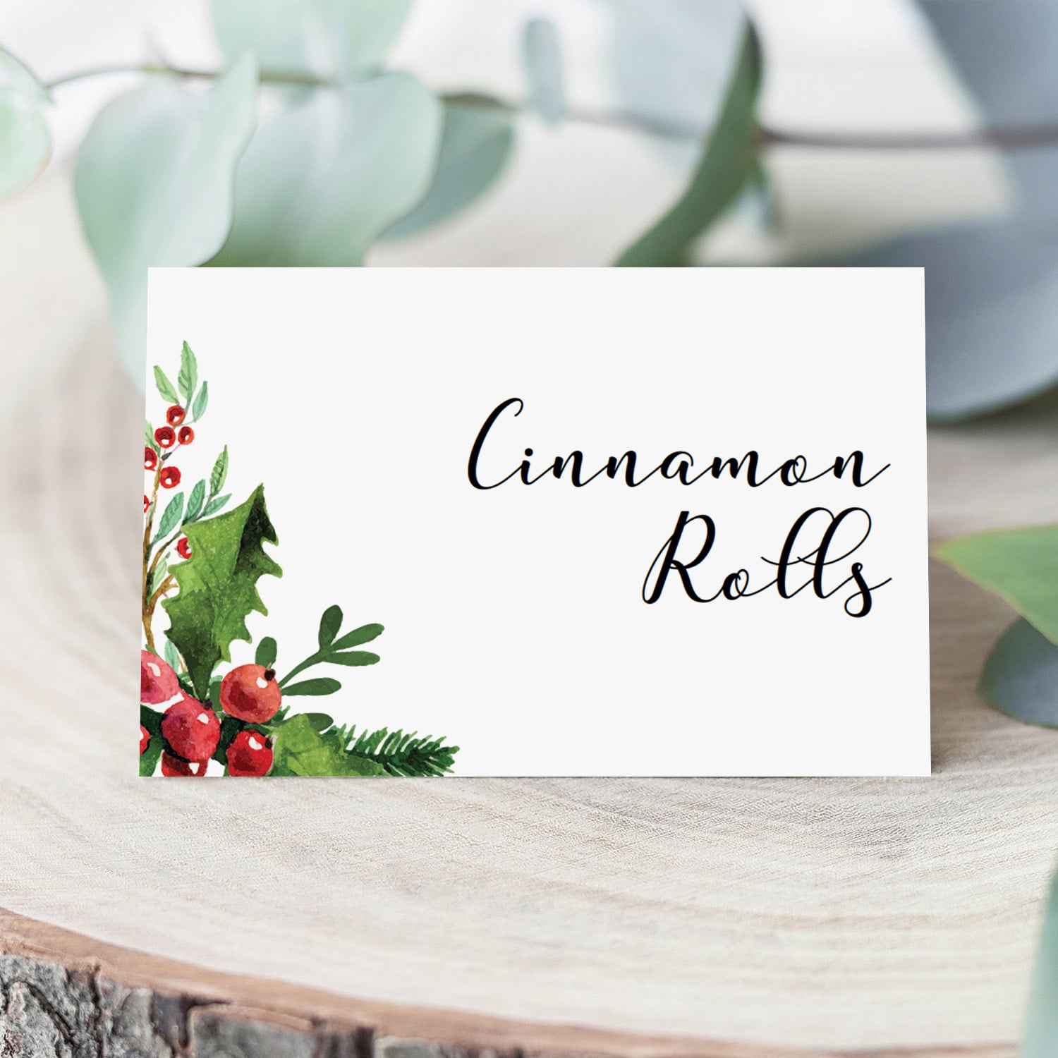 Holiday Theme Buffet Card Template by LittleSizzle