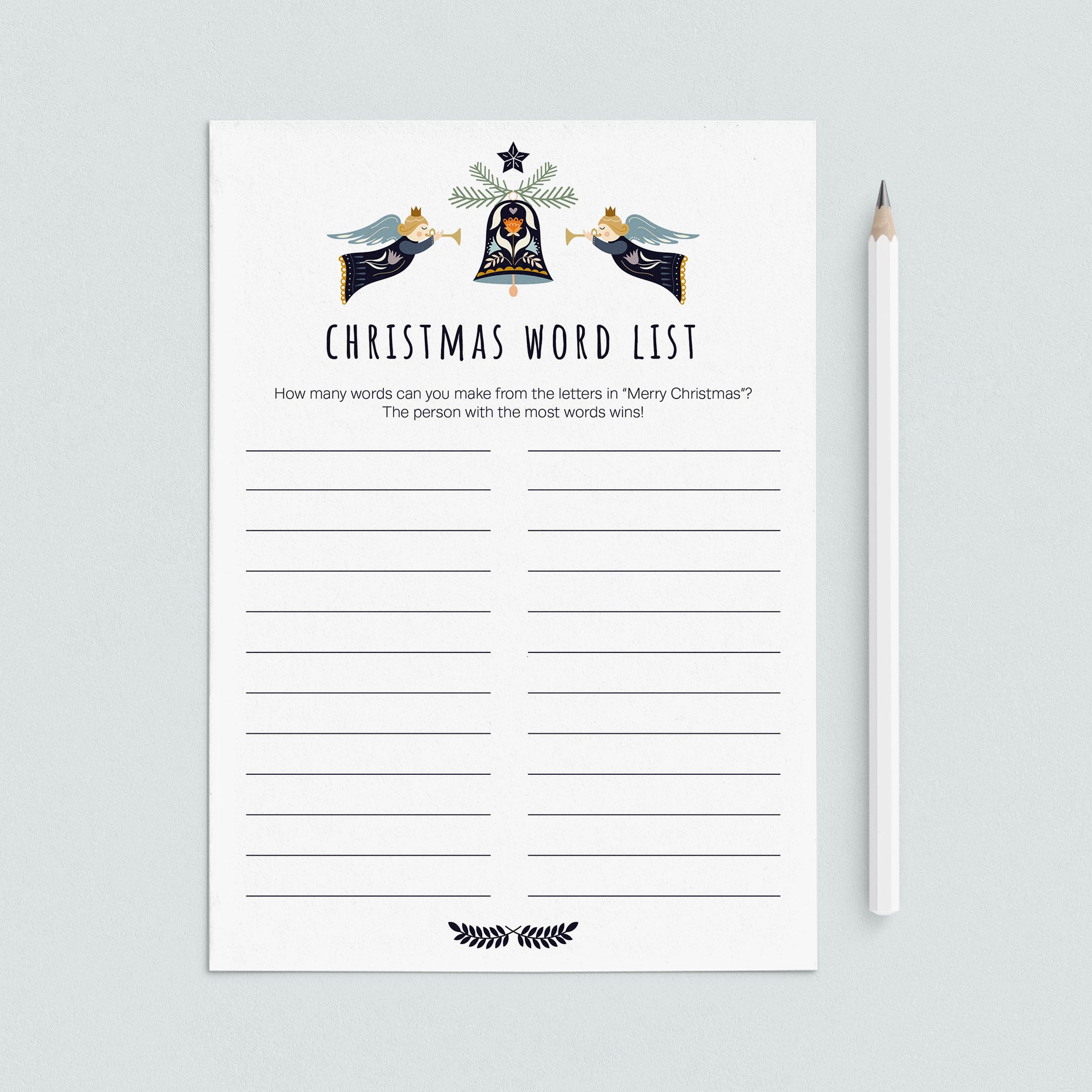 Merry Christmas Word Game for Family Printable by LittleSizzle