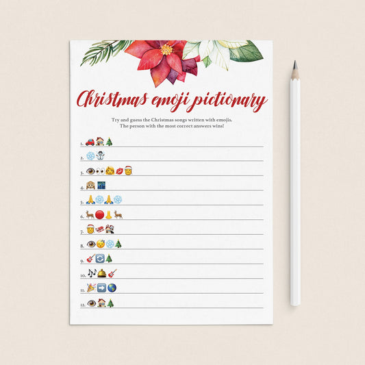 Christmas Emoji Pictionary Printable