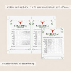 Vintage Christmas Games Package Printable