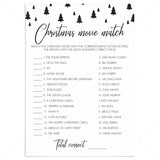 Christmas Movie Match Game Printable Black And White by LittleSizzle