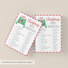 Printable Christmas Movies Game for Ugly Sweater Party