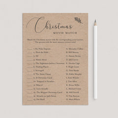 Rustic Christmas Game Printable Movie Trivia by LittleSizzle