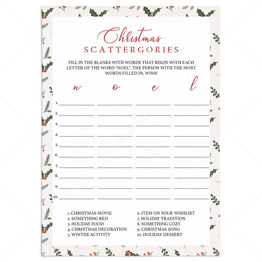 Scattergories Christmas Game Download by LittleSizzle