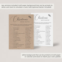 Rustic Christmas Game Printable Movie Trivia