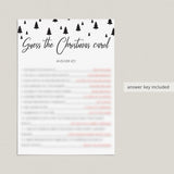 Black and White Christmas Carol Game Printable