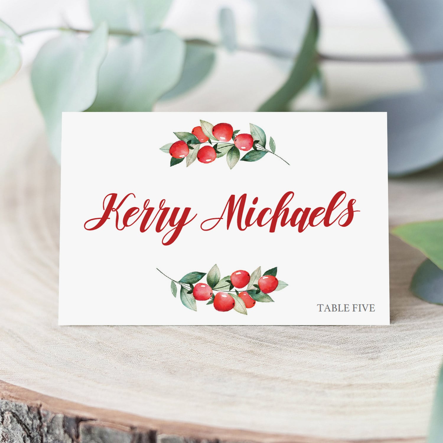 Christmas Dinner Party Place Cards Template by LittleSizzle