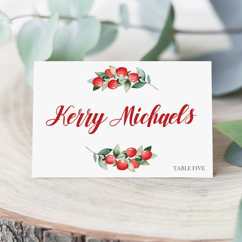 Christmas Dinner Party Place Cards Template | Instant download ...