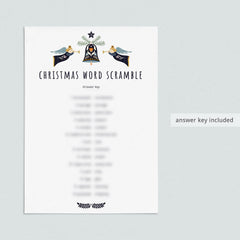 Christmas Word Scramble with Answer Key Printable