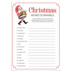 Scrambled Words Christmas Party Game Printable by LittleSizzle