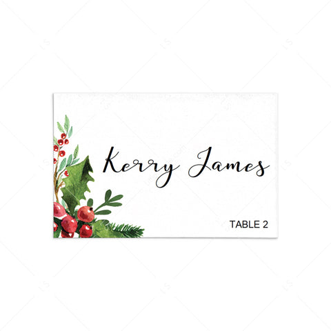 Christmas Table Decor printable Place Card Template | LittleSizzle