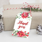 Floral Christmas Thank You Tag Printable by LittleSizzle