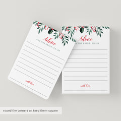 Christmas Bridal Shower Advice Cards Printable