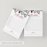 Holiday Theme Wedding Well Wishes Cards Printable