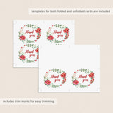 Christmas Wreath Thank You Cards Printable