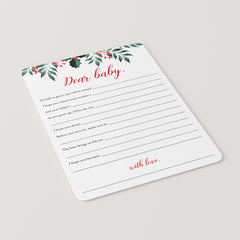Holiday Theme Baby Shower Wishes Cards Printable