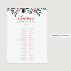 Printable Christmas Word Puzzle with Answers