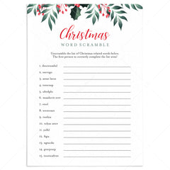 Printable Christmas Word Puzzle with Answers | Instant Download ...
