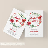 Greenery and red flowers bridal shower invite by LittleSizzle