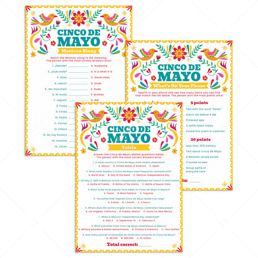 Adult Cinco de Mayo Games Bundle Printable by LittleSizzle