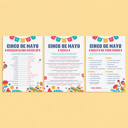 Cinco de Mayo Party Games for Adults Printable by LittleSizzle