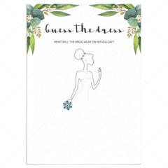 classic bridal shower game guess the dress printable by LittleSizzle