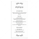 Simple menu card template black and white by LittleSizzle