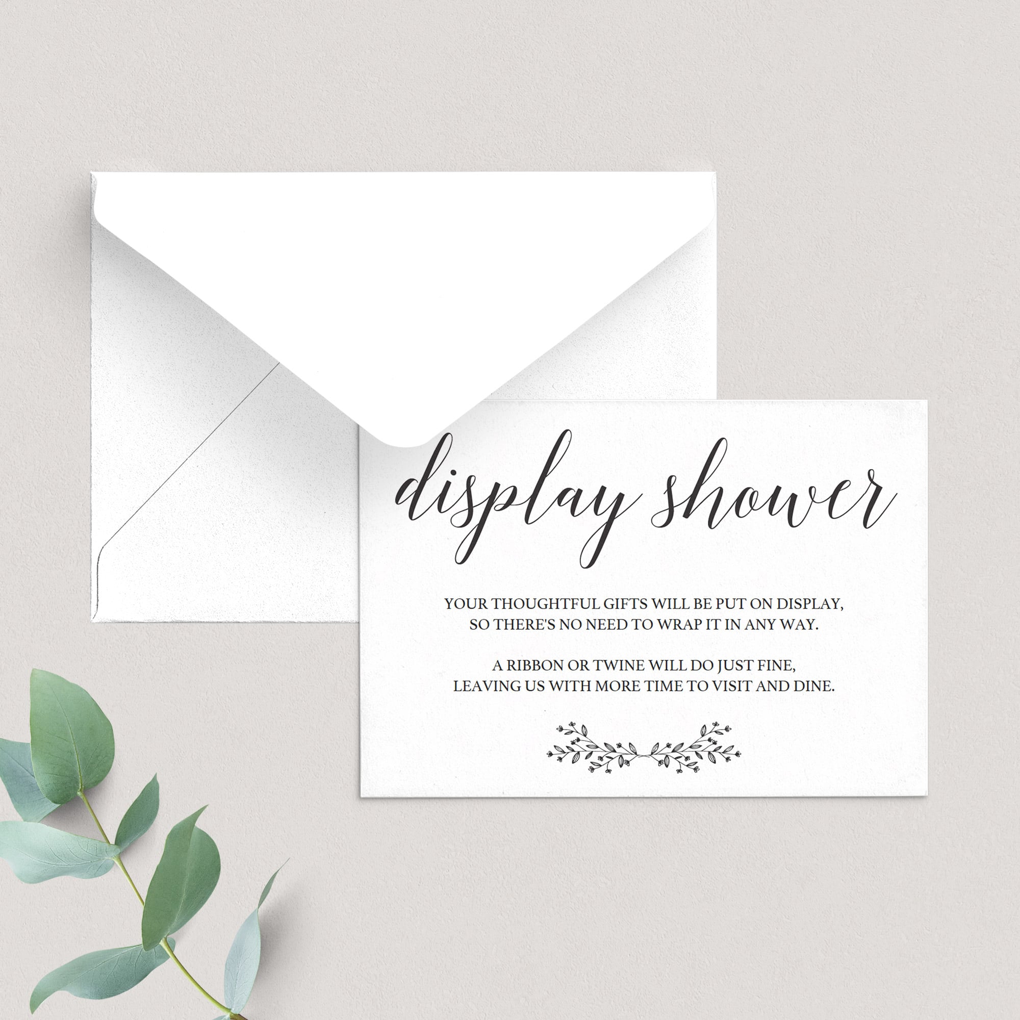 Minimal Display Shower Card Template by LittleSizzle