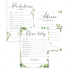 Green baby shower printable game package by LittleSizzle