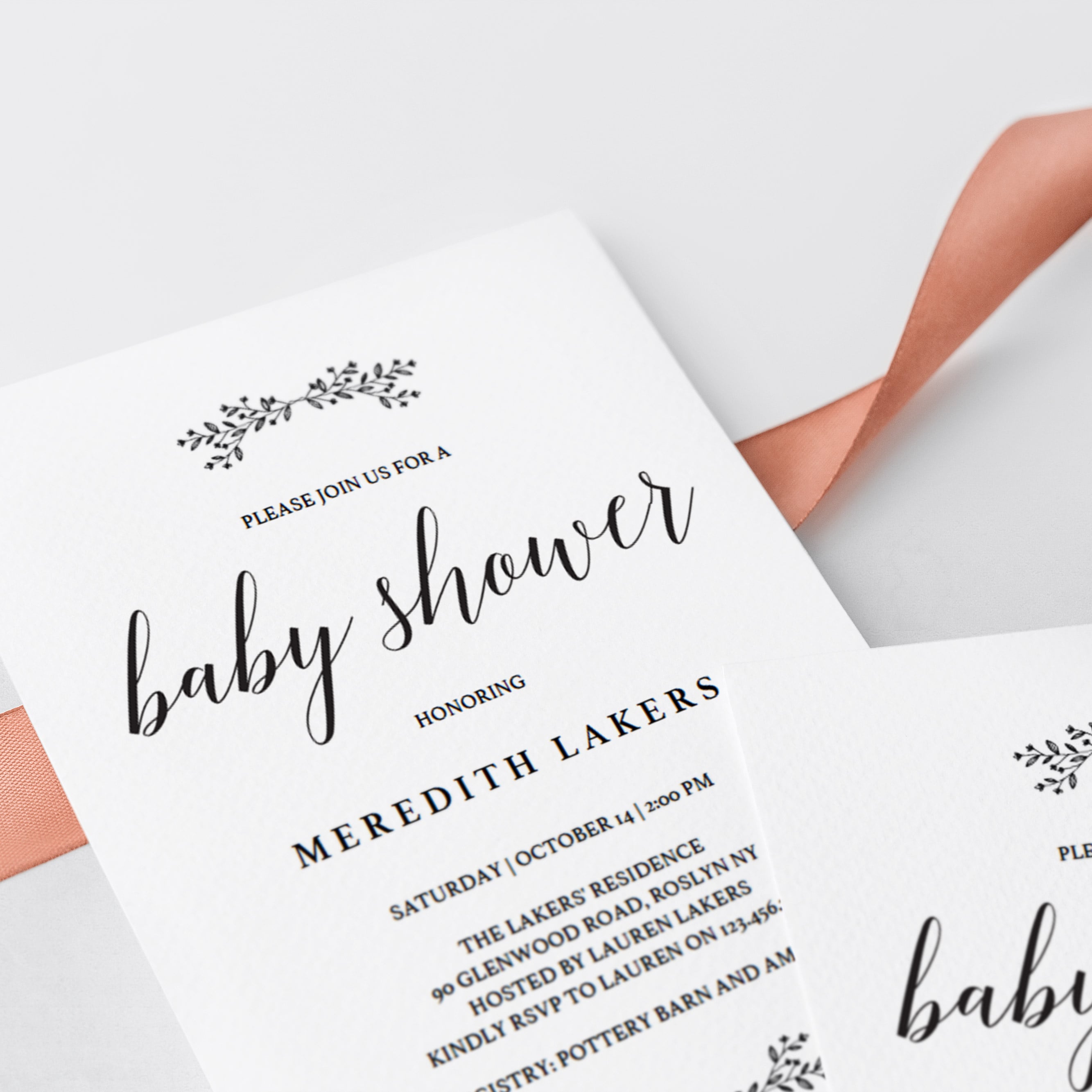 Calligraphy baby shower invitation by LittleSizzle