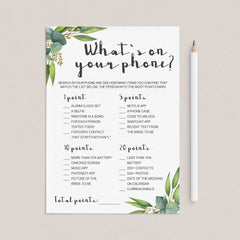 Greenery bridal shower games by LittleSizzle
