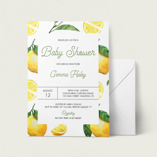 Citrus baby shower invitation digital download by LittleSizzle