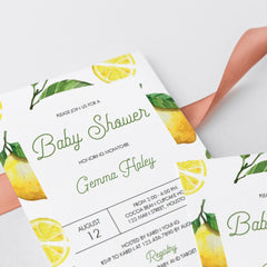 Green and yellow summer baby shower invite by LittleSizzle