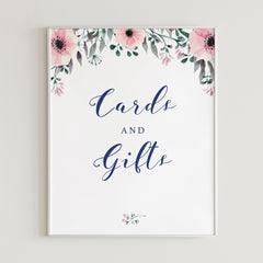 Floral bridal shower decor cards and gifts table sign by LittleSizzle