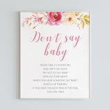 Girl baby shower games dont say baby floral by LittleSizzle