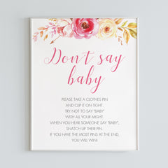 Girl baby shower games dont say baby floral by LittleSizzle