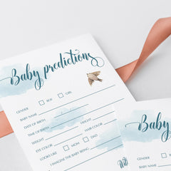 Air Balloon Baby Shower Predictions Game Card Printable